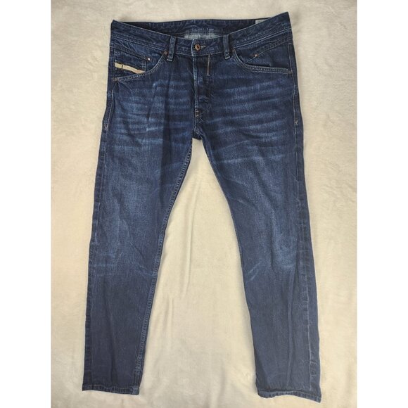 Diesel Jeans Mens Belther 3D Regular Slim Tapered Dark Wash Denim 0823K 36"x31" - Picture 1 of 14
